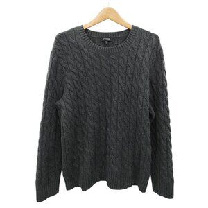 Express Men’s Gray Fisherman Cable Knit Sweater XL Chunky Preppy Classic